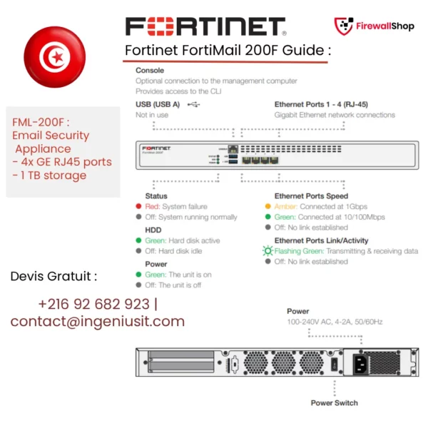 Fortinet FortiMail 200F Tunisie