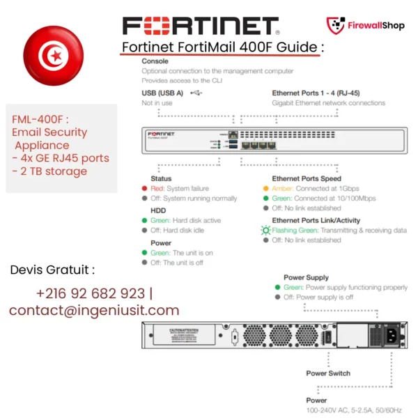 Fortinet FortiMail 400F Tunisie