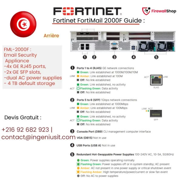 Fortinet FortiMail 2000F Tunisie